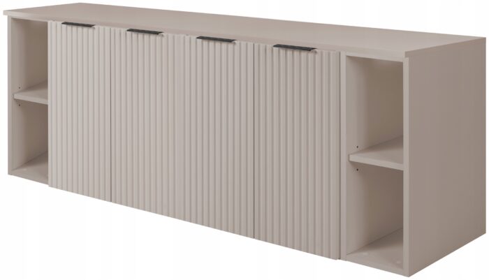 FLOW 160 cm kaszmir szafka łazienkowa z blatem regały ryflowane fronty