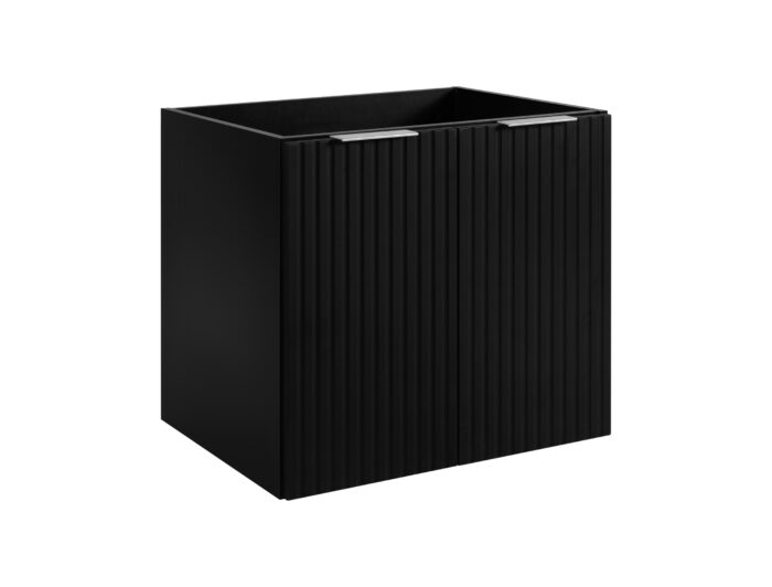FLOW 60 cm czarna szafka Łazienkowa drzwi front ryflowany