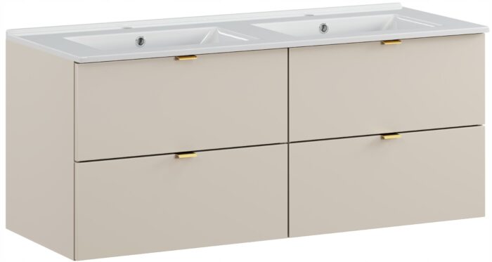 Szafka łazienkowa DALIA kaszmir 120 cm z umywalką wpuszczaną