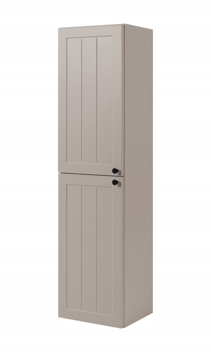 Słupek łazienkowy GUSTO kaszmir 136 cm frezowany front 2x drzwi uniwersalne P/L