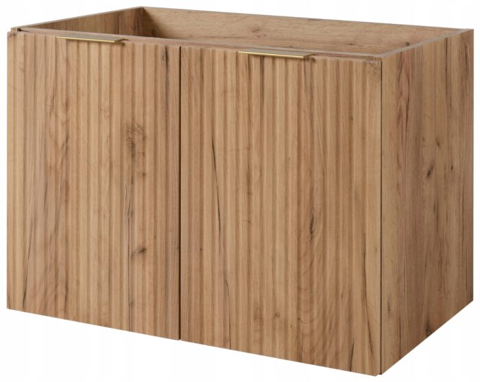 FLOW 80 cm dąb craft Szafka Łazienkowa drzwi ryflowane fronty