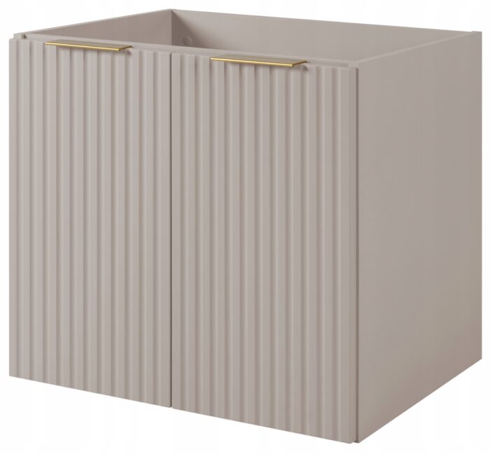 FLOW 60 cm kaszmir szafka łazienkowa drzwi ryflowane fronty