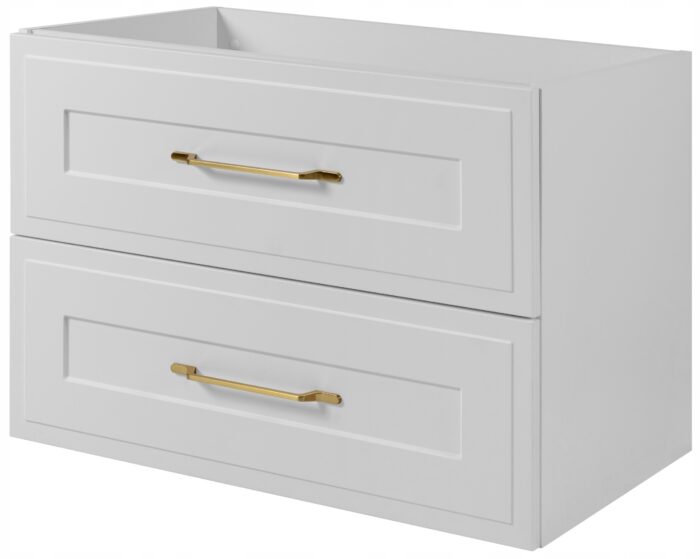 Szafka łazienkowa CLASSIC 80 cm biała dwie szuflady złote uchwyty