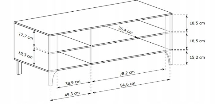 Szafka RTV MALUBA 135 cm kaszmir z wzorem jodełki