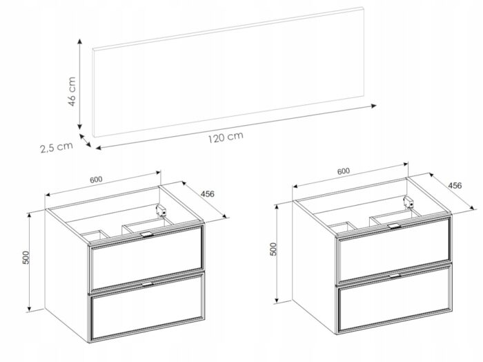 Zestaw łazienkowy TALIA 120 cm czarny | dąb casella