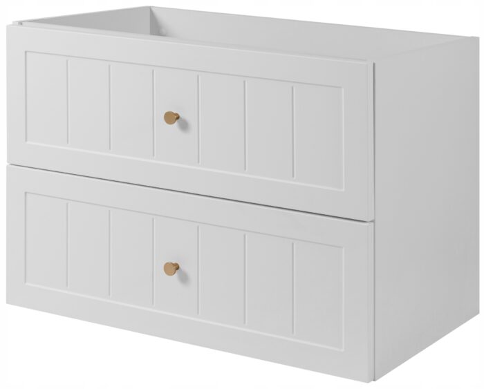 Szafka łazienkowa GUSTO biały 80 cm frezowane fronty