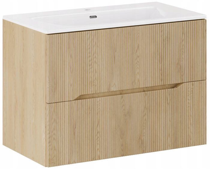 NORDIC 80 cm dąb cremona szafka łazienkowa z umywalką wpuszczaną