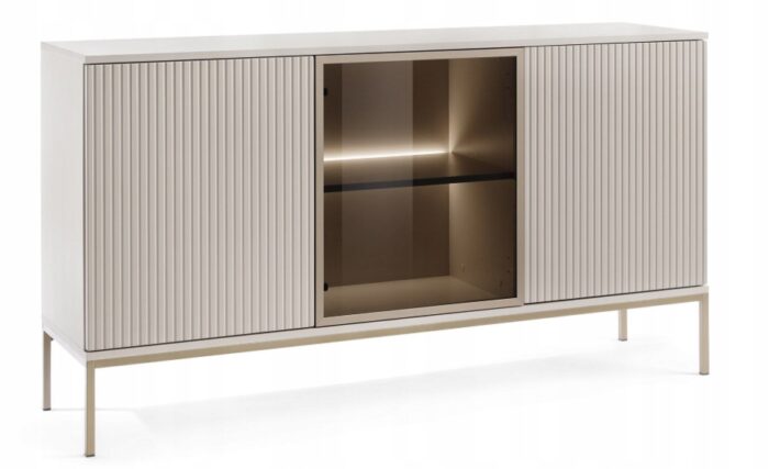 Komoda SENTO 154 cm KASZMIR z oświetleniem LED ozdobne lamele