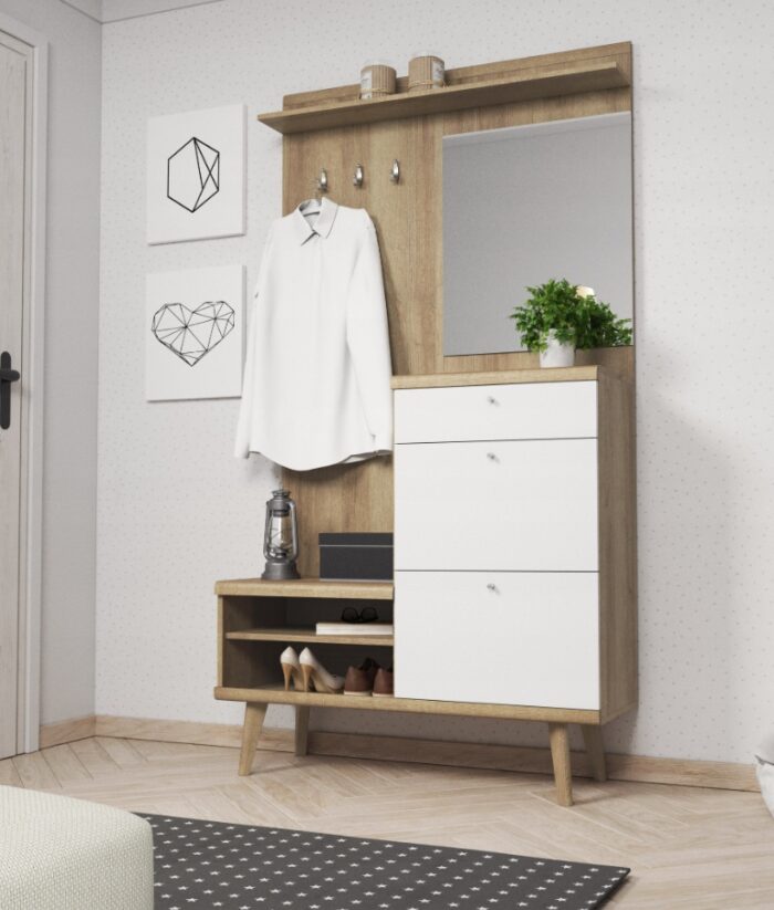 GARDEROBA PRIMO 110 cm Biała Dąb Riviera
