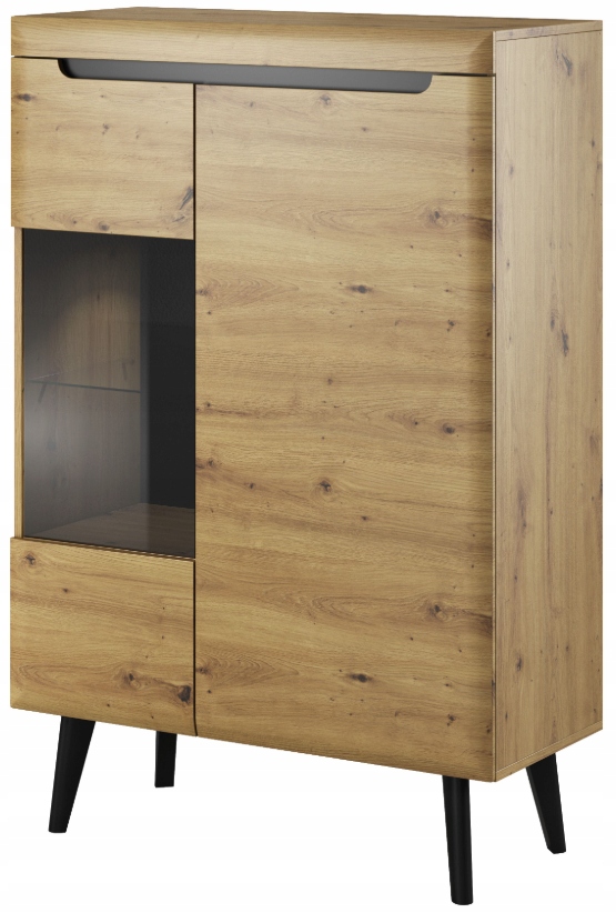 Witryna wysoka 134 cm NORDI DĄB ARTISAN