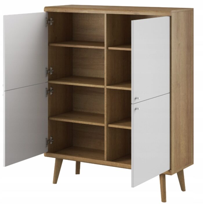 KOMODA PRIMO 107 cm Dąb Riviera Biała