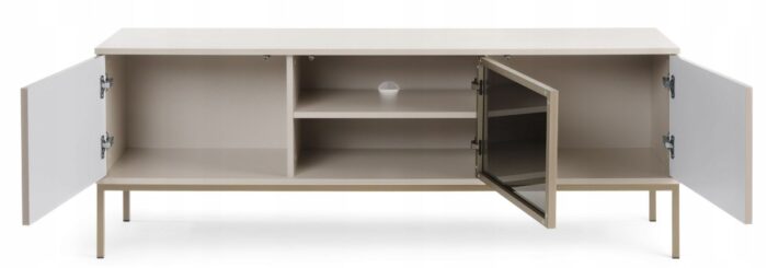 Szafka RTV SENTO 154 cm KASZMIR z oświetleniem LED ozdobne lamele