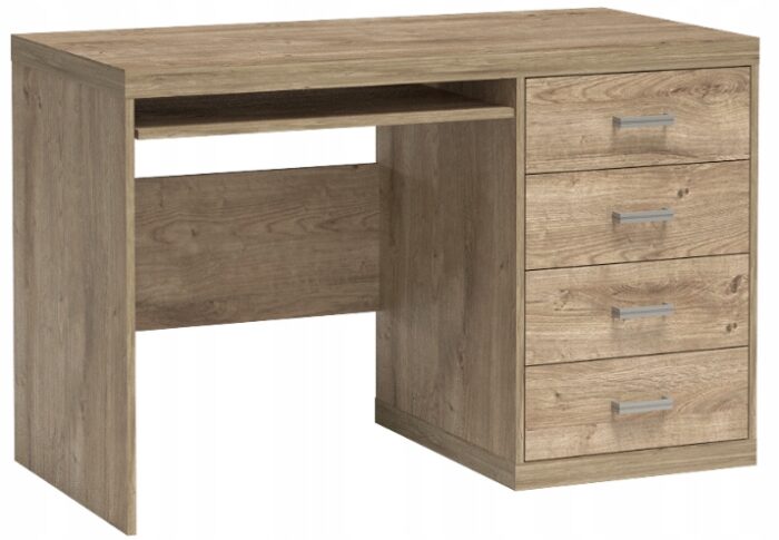 Biurko NATURAL 120 cm dąb wysuwana półka na klawiaturę