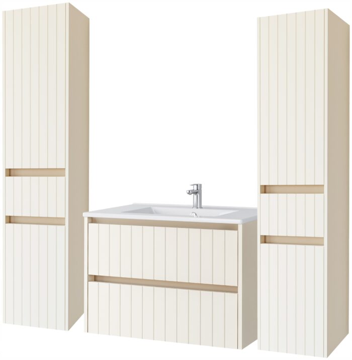 Komplet mebli łazienkowych MELITO migdał 70 cm + 2 słupki 165 cm
