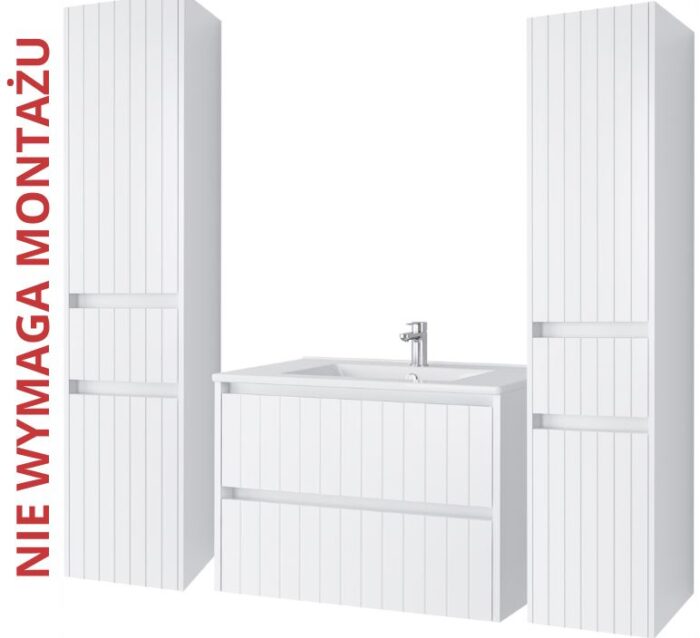 Komplet mebli łazienkowych MELITO biały 60 cm + 2 słupki 165 cm