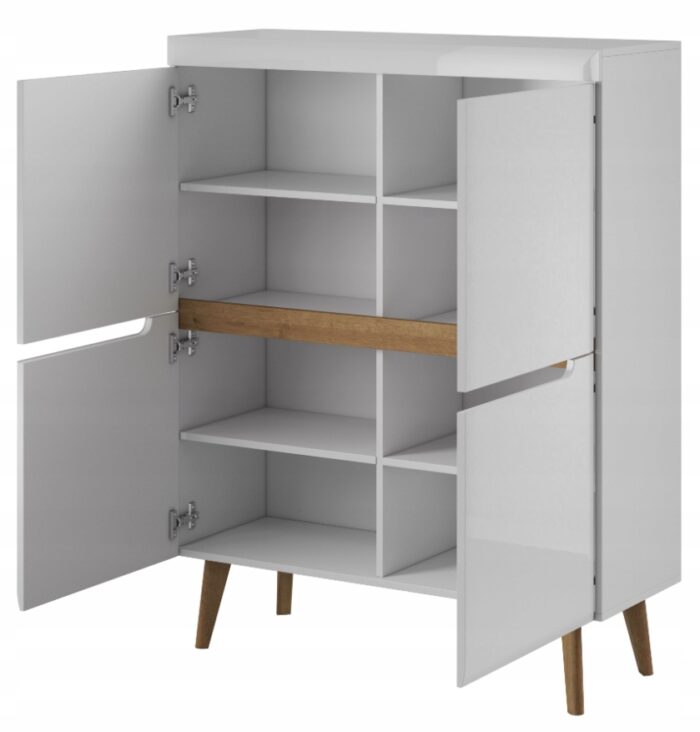 Komoda NORDI 107 cm BIAŁY POŁYSK