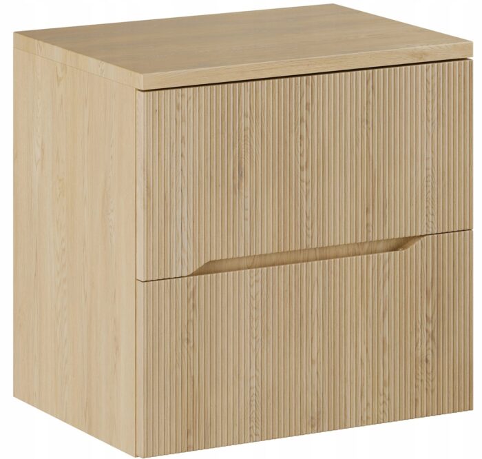 NORDIC 60 cm dąb cremona szafka łazienkowa z blatem ryflowane fronty