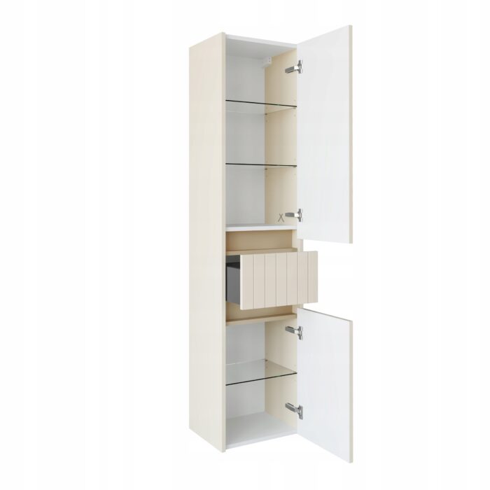 Komplet mebli łazienkowych MELITO migdał 60 cm + 2 słupki 165 cm