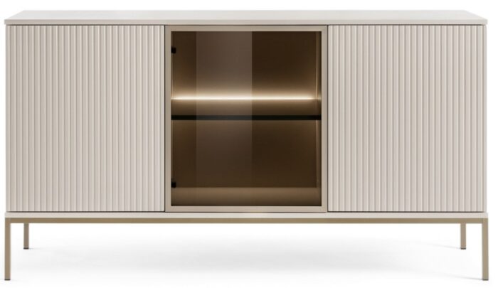 Komoda SENTO 154 cm KASZMIR z oświetleniem LED ozdobne lamele