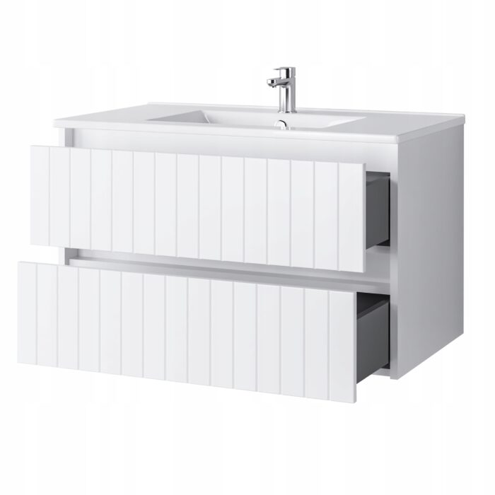 Komplet mebli łazienkowych MELITO biały 80 cm + 2 słupki 165 cm