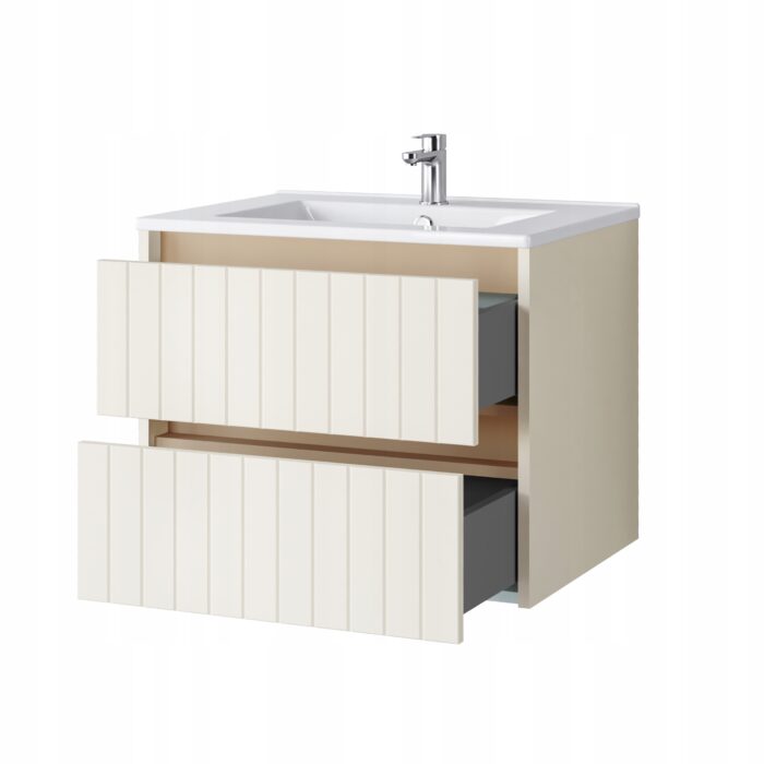 Komplet mebli łazienkowych MELITO migdał 60 cm + 2 słupki 165 cm
