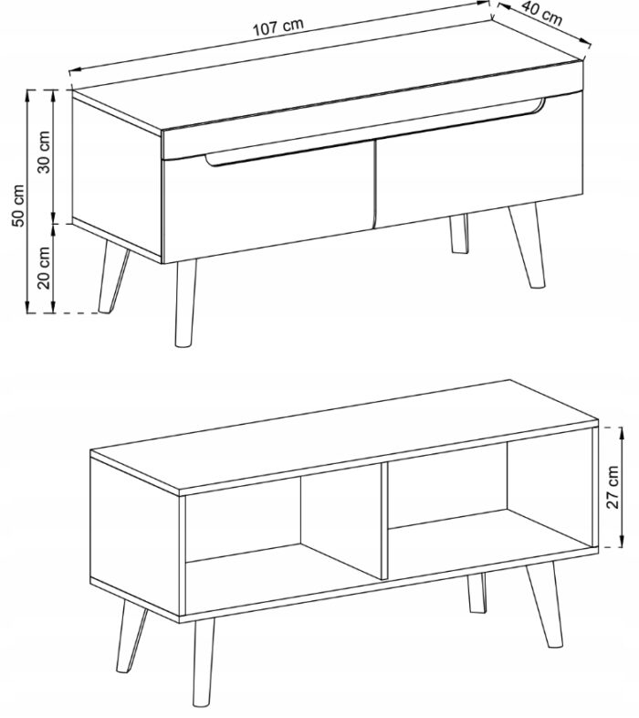 SZAFKA RTV NORDI 107 CM dąb artisan