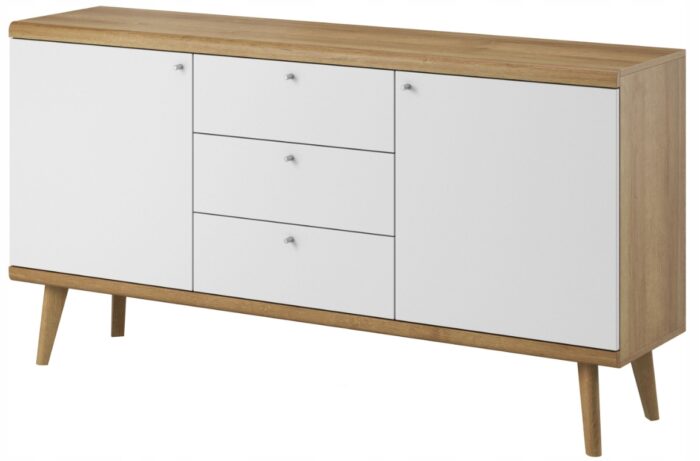 KOMODA PRIMO 160 cm Biała Dąb Riviera