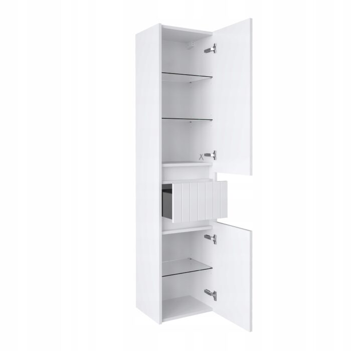 Komplet mebli łazienkowych MELITO biały 80 cm + 2 słupki 165 cm