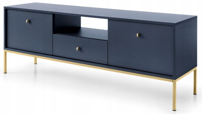 Granatowa RTV Stolik Pod Telewizor Loft Metal