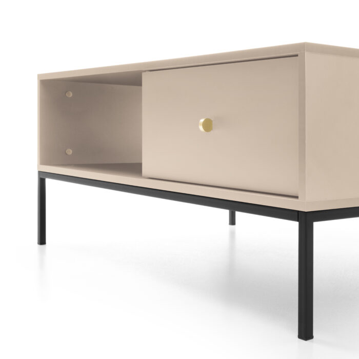 ŁAWA MONO 103,5 cm beżowa z czarnymi nóżkami
