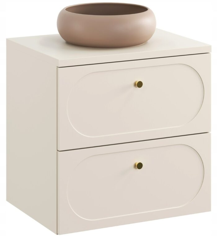 Szafka łazienkowa Donna Sand 60 cm Beżowa z blatem i umywalką