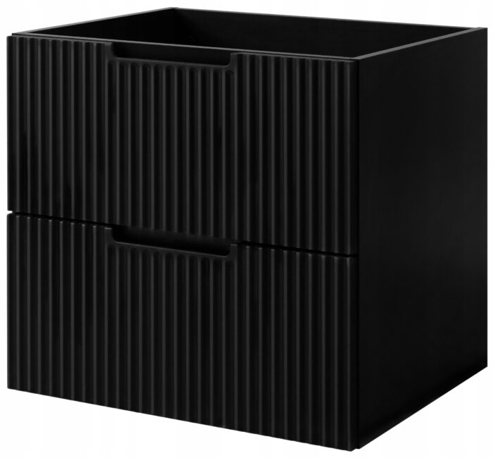 Szafka pod umywalkę VENA 60 cm czarna 2 x szuflada lamele