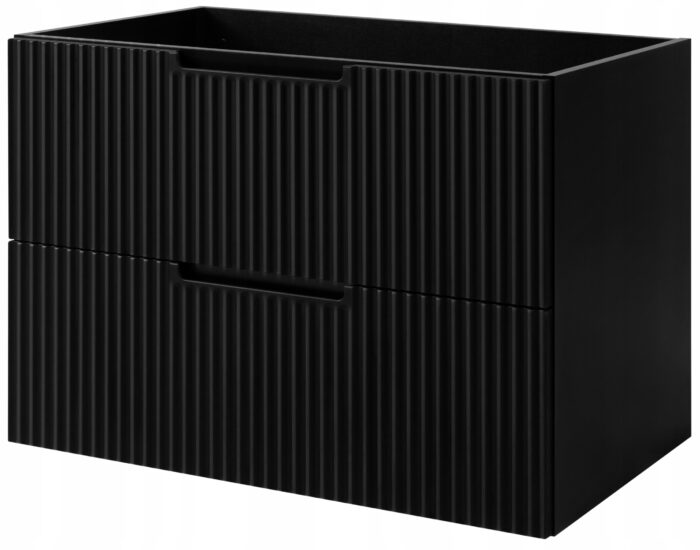 Szafka pod umywalkę VENA 80 cm czarna 2 x szuflada lamele