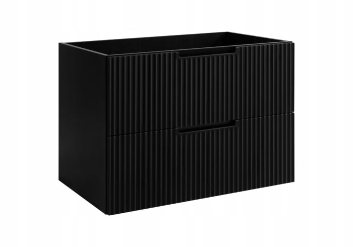 Szafka pod umywalkę VENA 80 cm czarna 2 x szuflada lamele
