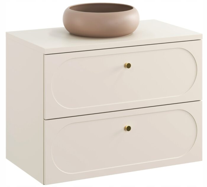 Szafka łazienkowa Donna Sand 80 cm Beżowa z blatem i umywalką