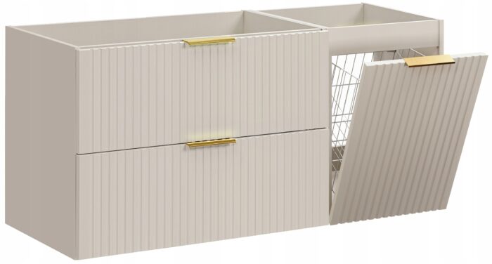 ADEL 120 cm kaszmir szafka łazienkowa z koszem na pranie 2 szuflady