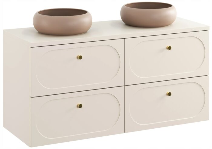 Szafka łazienkowa Donna Sand 120 cm Beżowa z umywalką