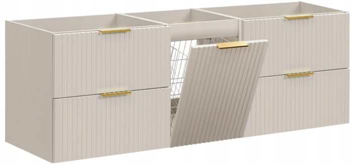 ADEL 160 cm kaszmir szafka łazienkowa z koszem na pranie 4 szuflady