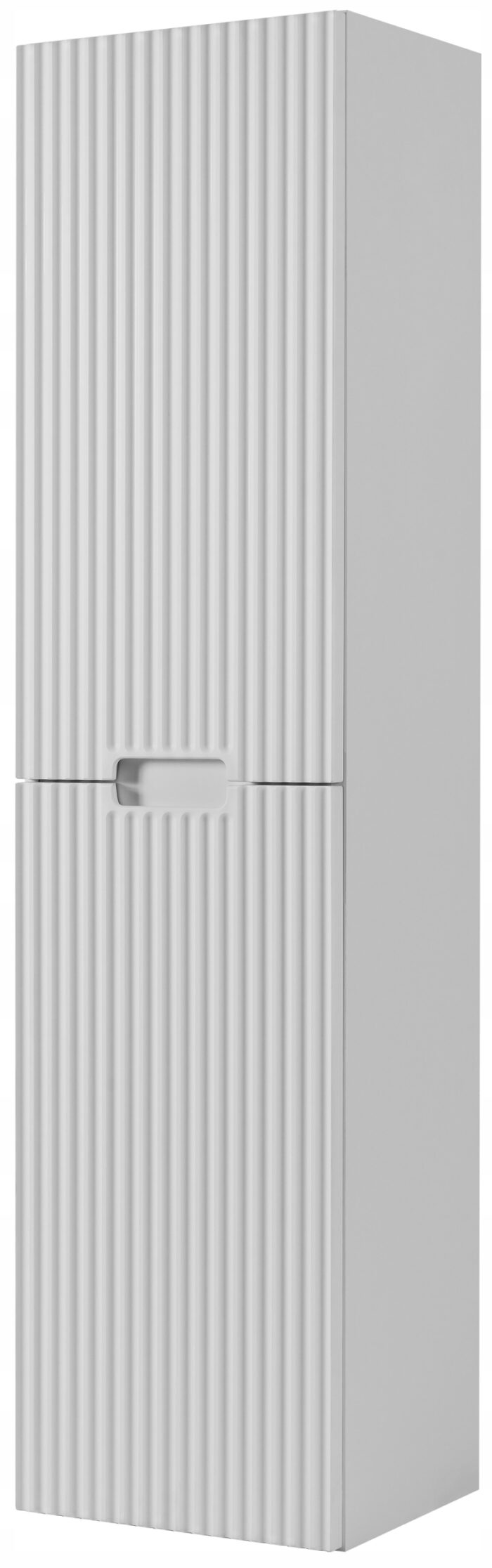VENA 136 cm biały słupek łazienkowy ryflowane drzwi wewnątrz półki