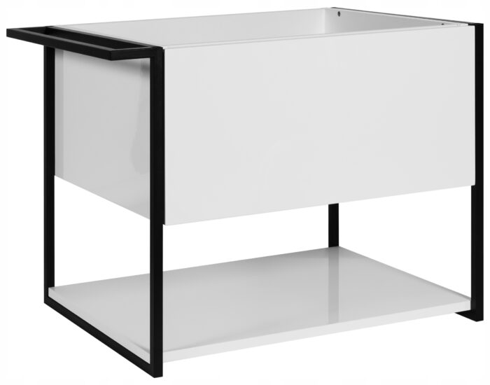 Szafka łazienkowa LOV 60 cm biały połysk lakierowana z szufladą i wieszakiem