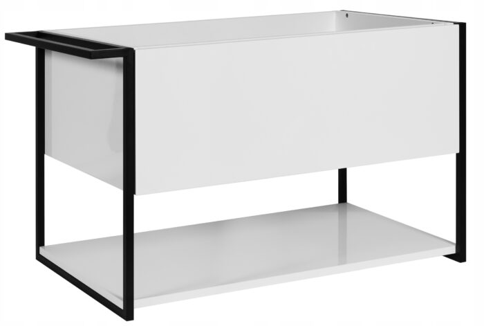 Szafka łazienkowa LOV 80 cm biały połysk lakierowana z szufladą i wieszakiem