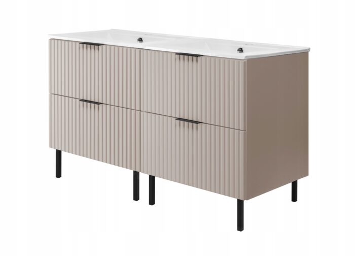 FLOW 120 cm Kaszmir szafka łazienkowa z umywalką ceramiczną SKY