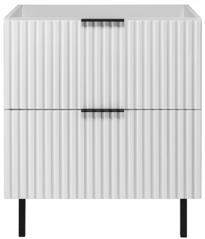 FLOW 60 cm Biała Szafka Łazienkowa Ryflowana Bez Blatu Nóżki Metal HIT