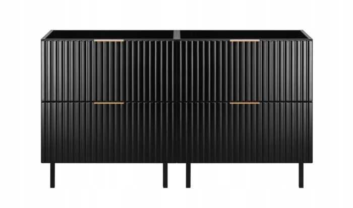 FLOW 120 cm czarna szafka łazienkowa bez blatu i bez umywalki