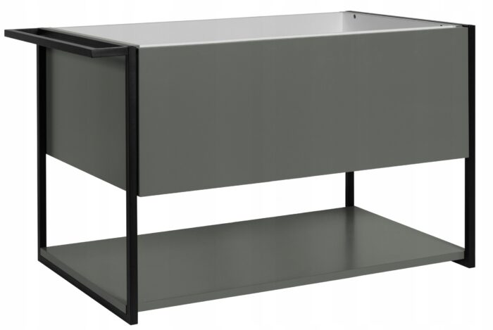 Szafka łazienkowa LOV 80 cm zielona lakierowana z szufladą i wieszakiem w stylu loft