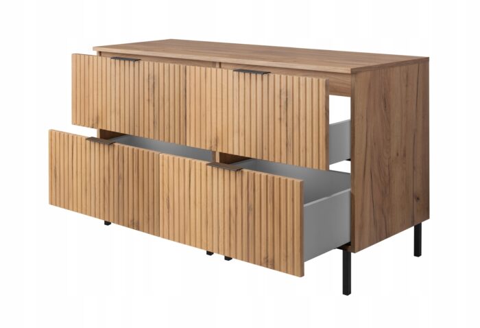 FLOW 120 cm Dąb Craft Szafka łazienkowa z blatem i nóżkami