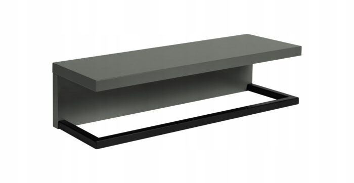 Półka łazienkowa LOV 40 cm zielona lakierowana półmat z metalową ramą loft