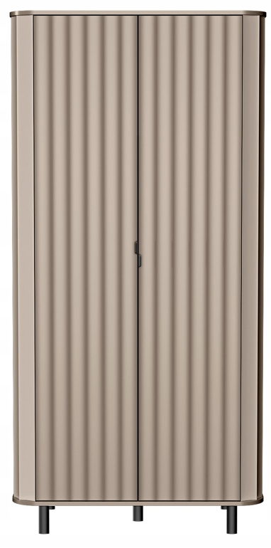 Szafa NOVADO 200 cm Clay Gray Frezowane Fronty Czarne Nogi Nowoczesna