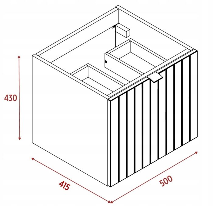 Szafka pod umywalkę HARMO 50 cm zielona lakierowana