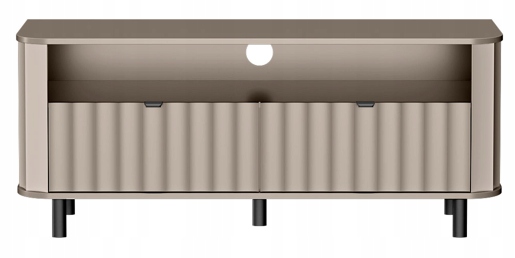 Szafka RTV NOVADO 137 cm Clay Gray frezowane fronty czarne nogi loft